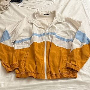 Colorblock Jacket with White, Blue, and Orange - Windbreaker